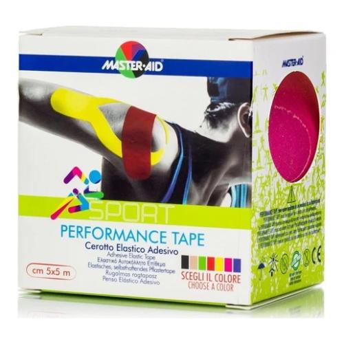 Master Aid Sport Performance Tape Ροζ Αυτοκόλλητη Ελαστική Ταινία για Επιδέσεις 5mx5cm 1 Τεμάχιο